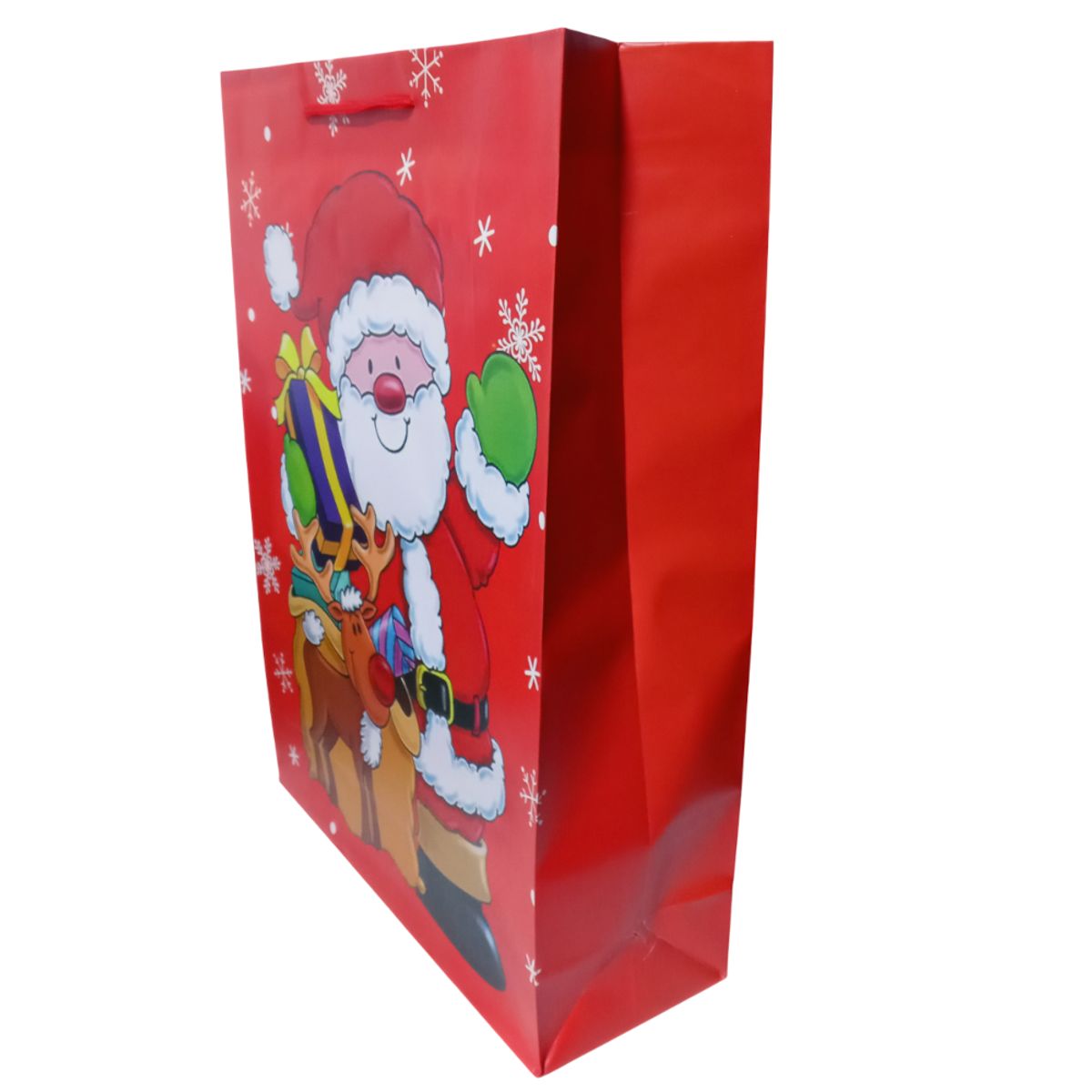 GENERICO - Bolsa De Regalo Navidad Papanoel Reno 44x32cm 1u