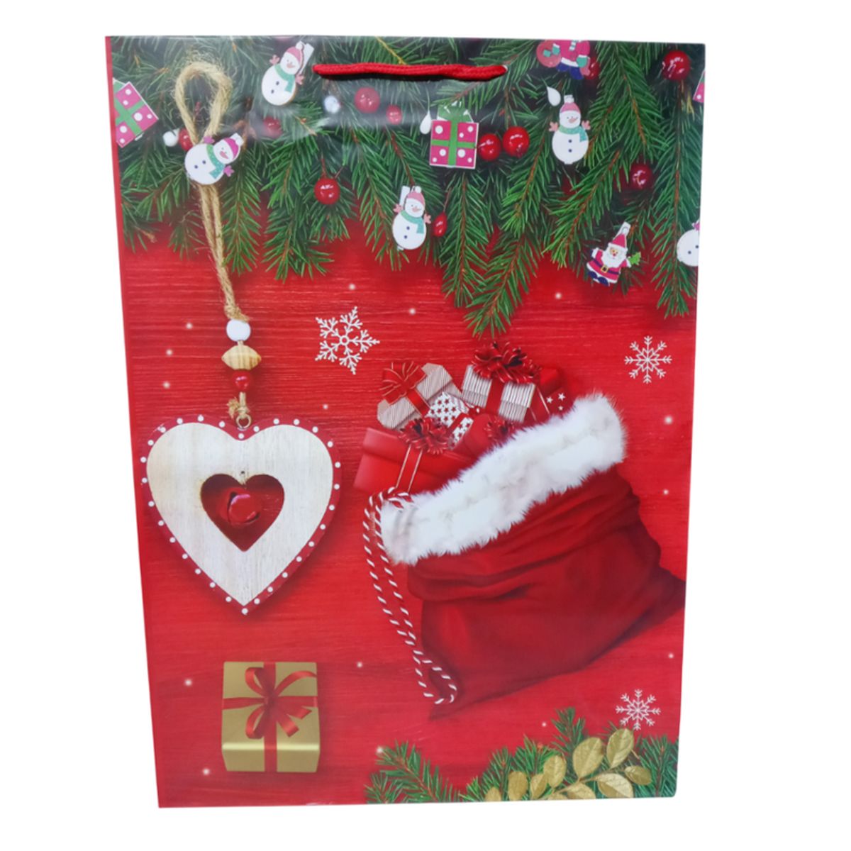 GENERICO - Bolsa De Regalo Navidad Collar Corazon 44x32cm 1u