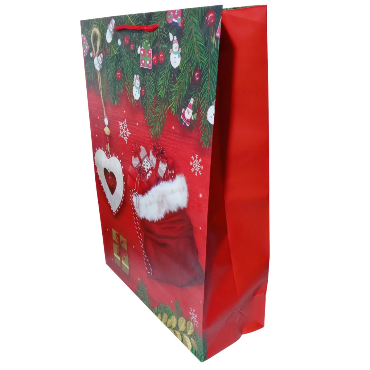 GENERICO - Bolsa De Regalo Navidad Collar Corazon 44x32cm 1u