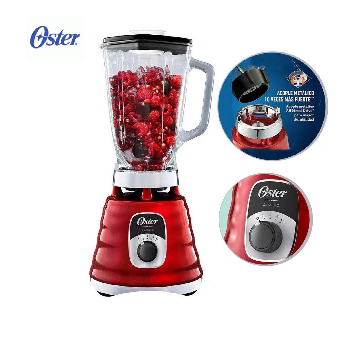 OSTER - Licuadora Clásica 3 Velocidades 1.25L BLST4126R