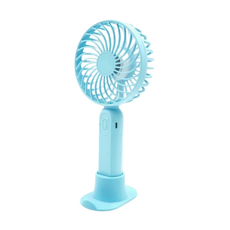 GENERICO - Mini ventilador portatil con base ventilador recargable celeste