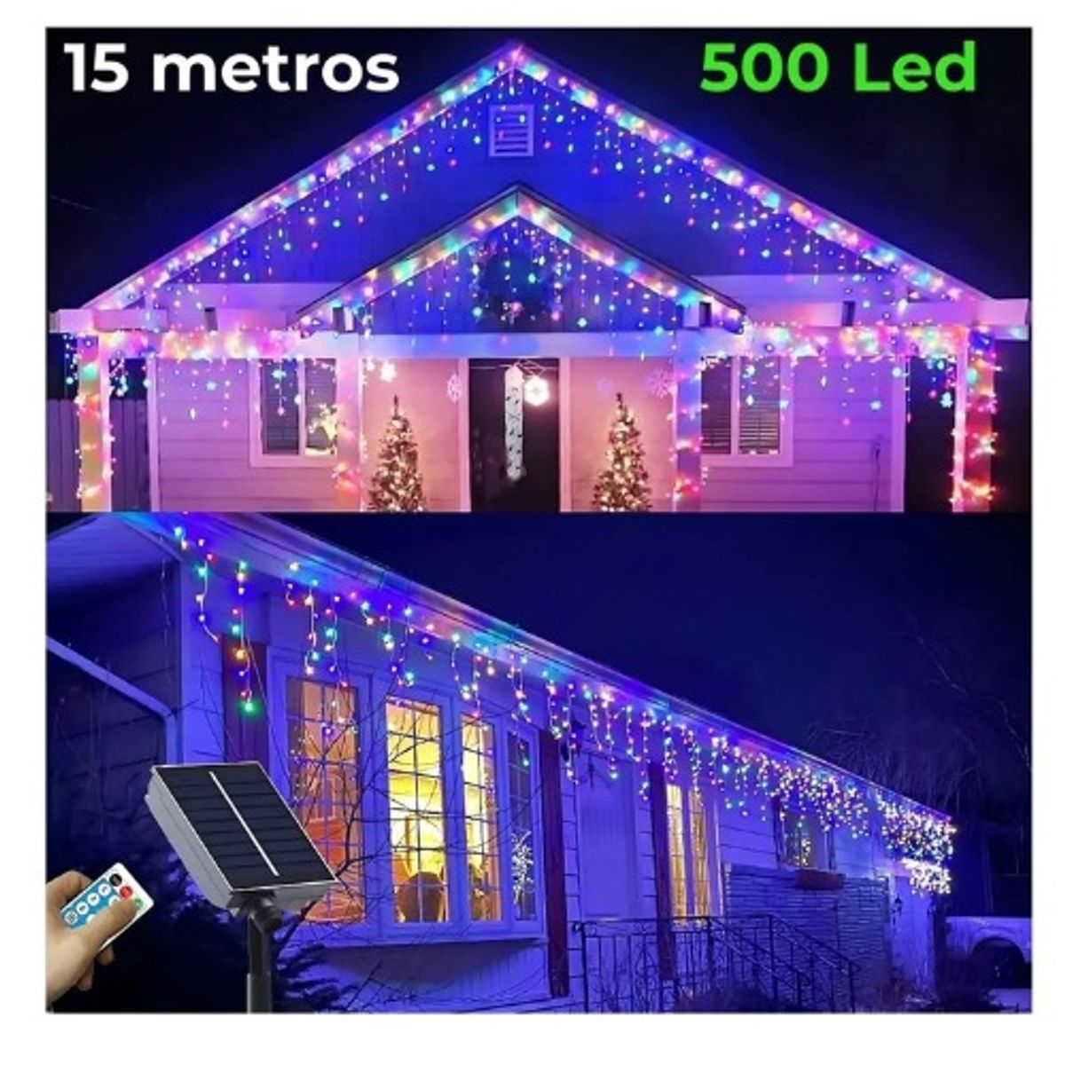 ARTEZA - Luces Navideñas solar de 12 metros 460 Luces led de Cascada