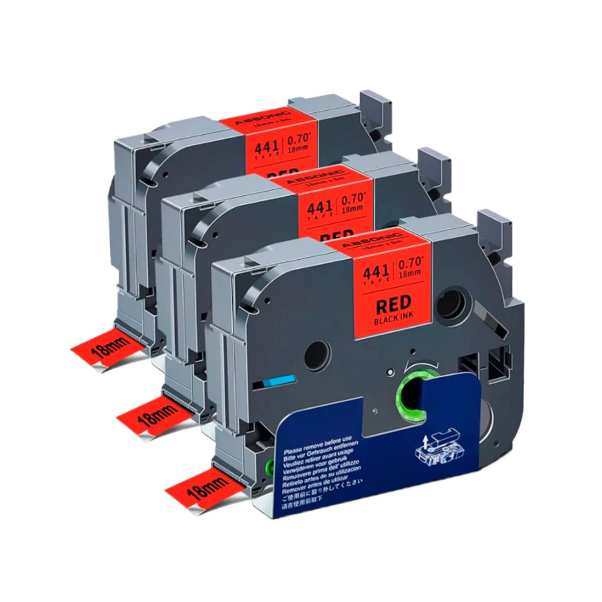 BROTHER - CINTA BROTHER COMPATIBLE TZ2-441 NEGRO SOBRE ROJO