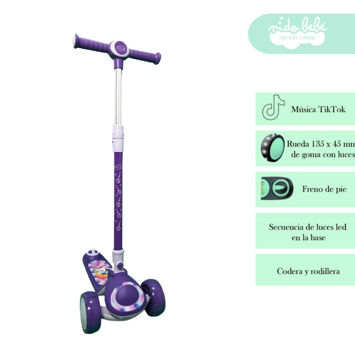 GENERICO - Scooter Lineal para niños Multi Dark Mora