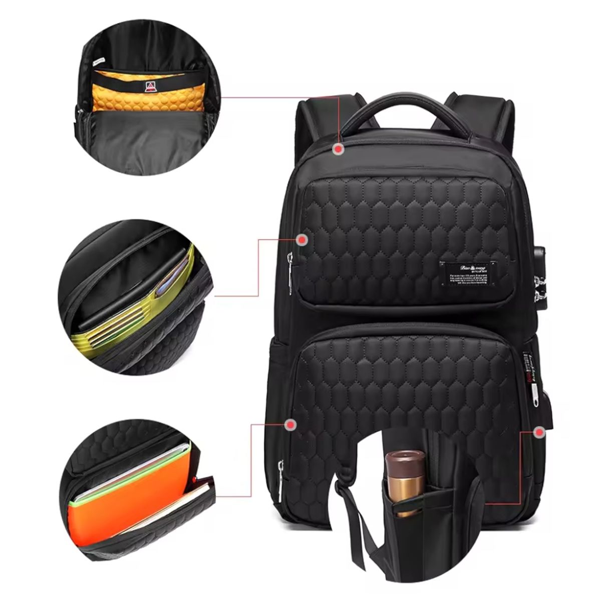 GENERICO - Mochila Antirrobo Portalaptop BIAOWANG Urbana Estudio Viajes