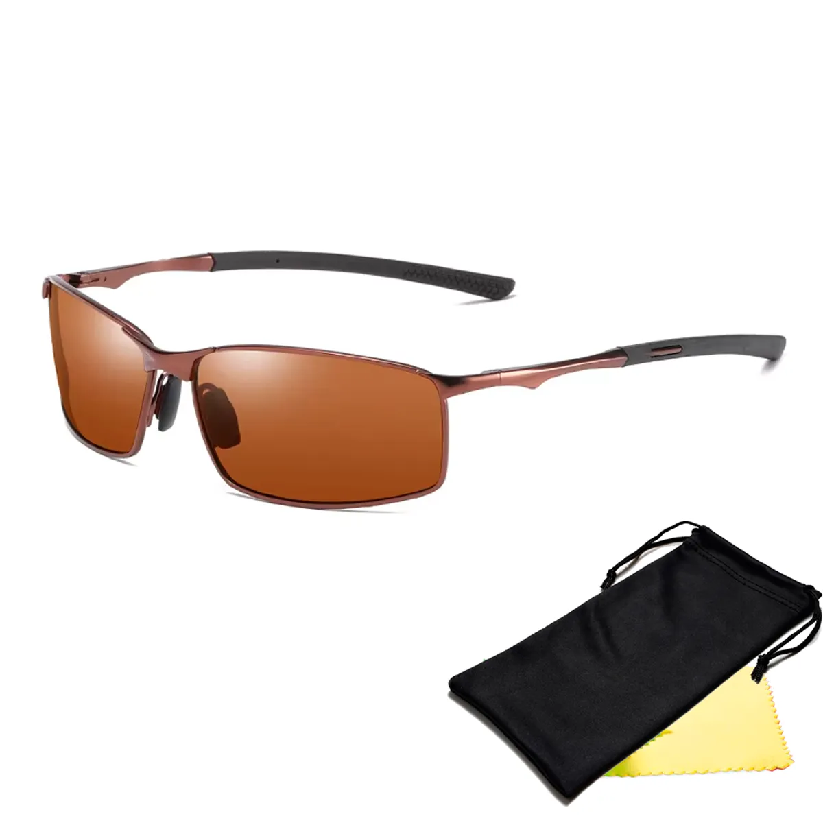 GENERICO - Lentes de sol para hombre polarizado estilo deportivo