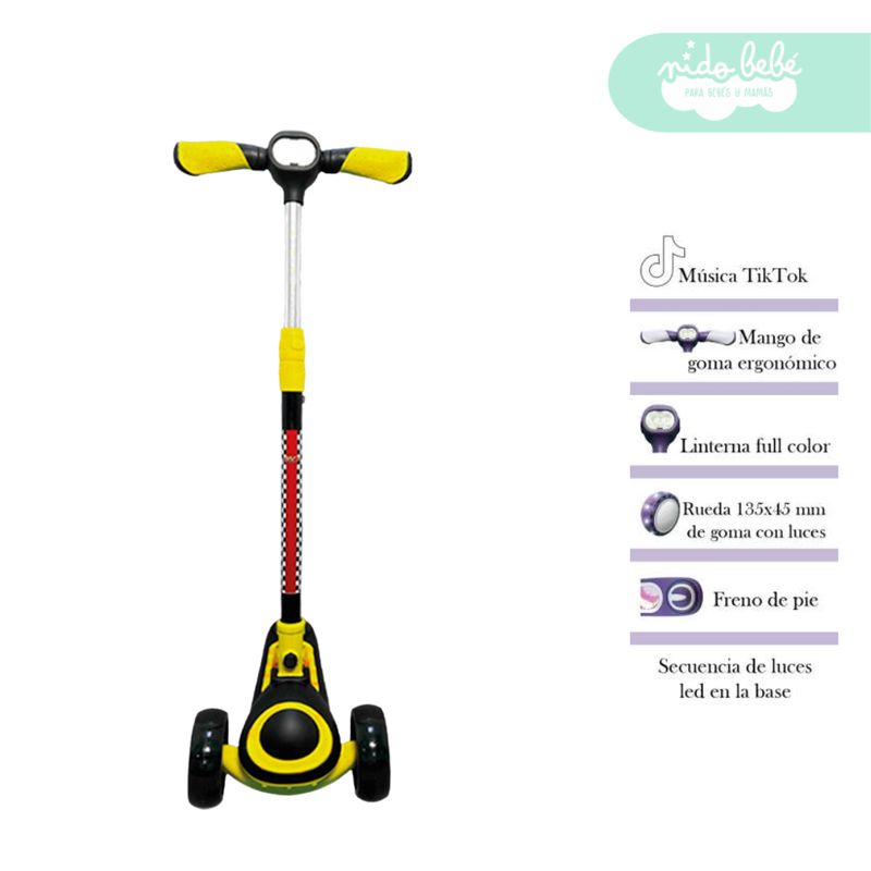 GENERICO - Scooter Lineal para niños Molly Amarillo