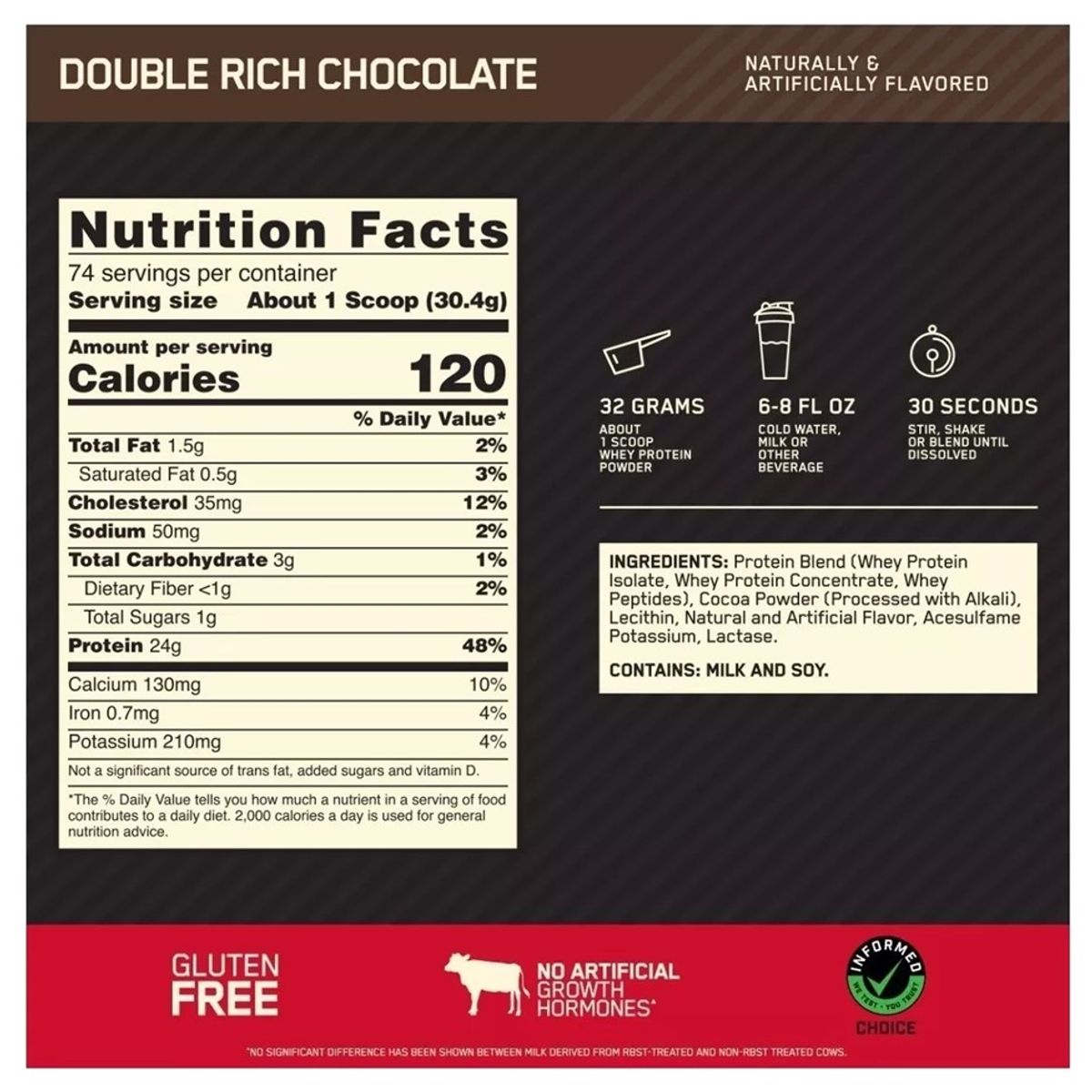 OPTIMUN NUTRITION - Proteína Gold Standard Whey 5 LB CHOCOLATE - Tíenda Física