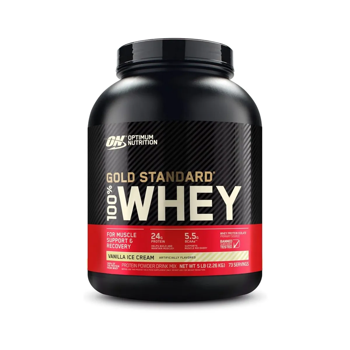 OPTIMUN NUTRITION - Proteína Gold Standard Whey 5 LB VAINILLA - Tíenda Física