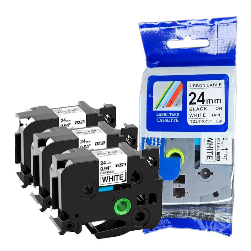 BROTHER - CINTA BROTHER COMPATIBLE TZ2-FX251 LETRA NEGRO SOBRE BLANCO