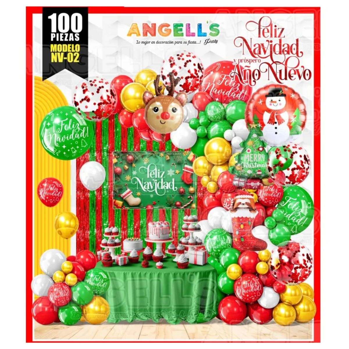 GENERICO - Globos Bouquet Navidad 100 Piezas