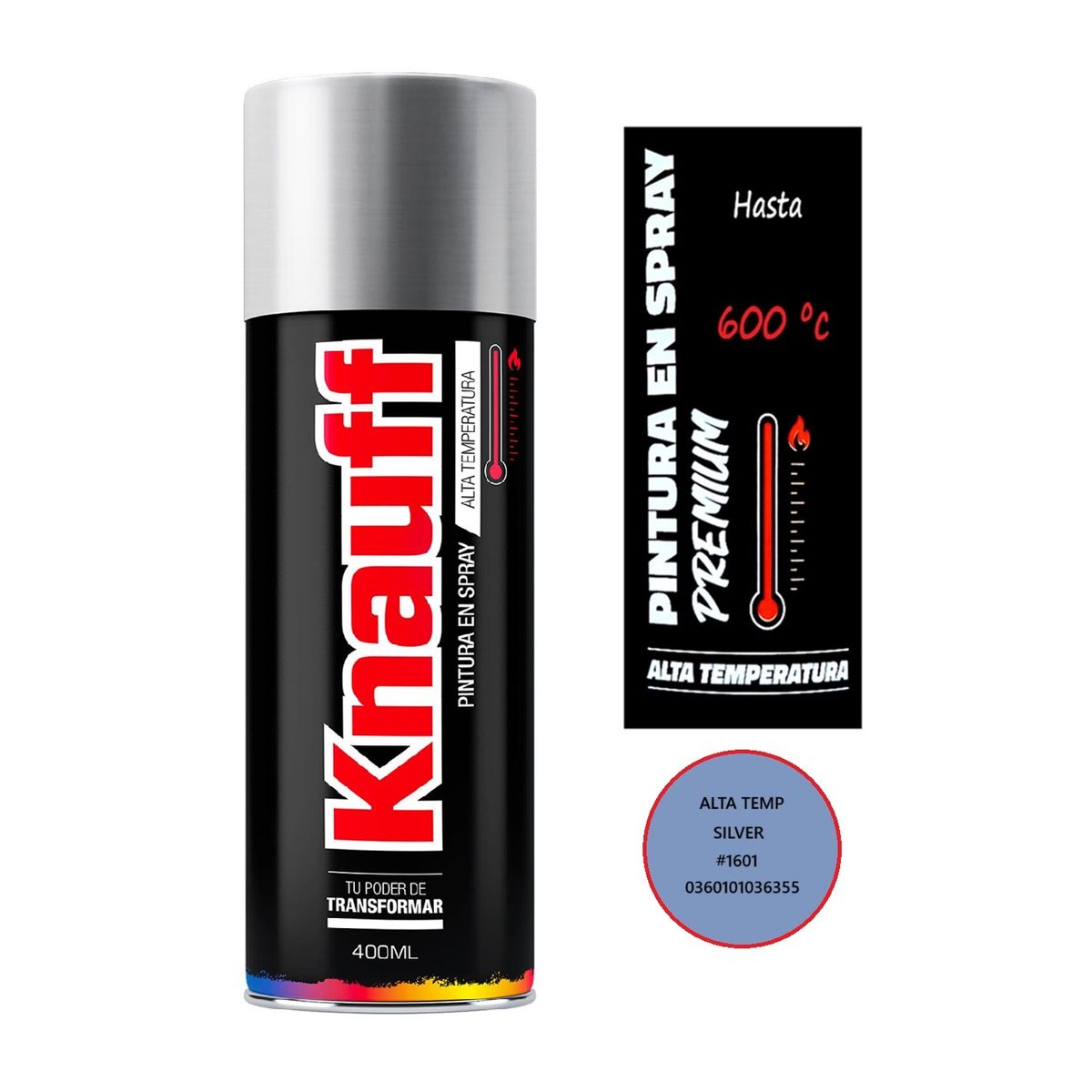 KNAUF - Pintura Spray Alta Temperatura Silver 400ML KNAUFF