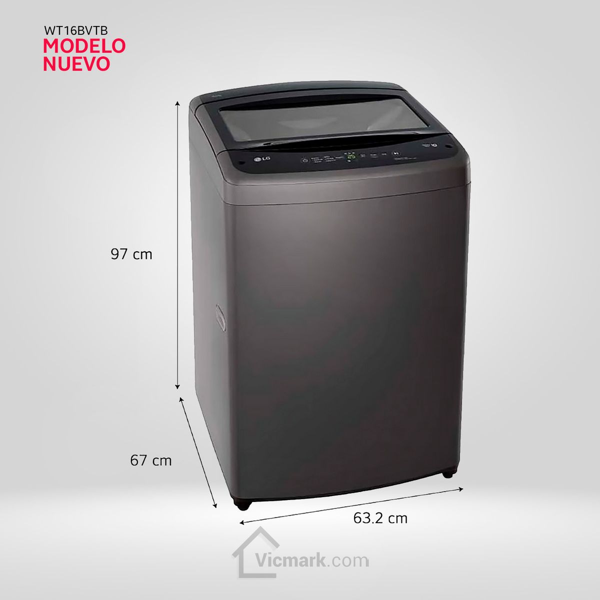 LG - Lavadora LG 16 kg Carga Superior Smart Inverter Turbo Drum WT16BVTB