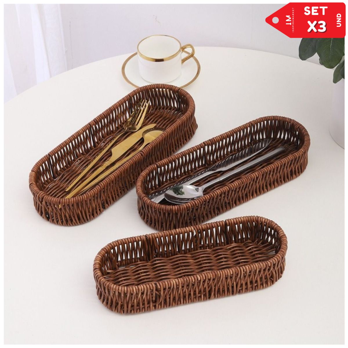 INSPIRA MARKET - Porta Cubiertos elegante Setx3