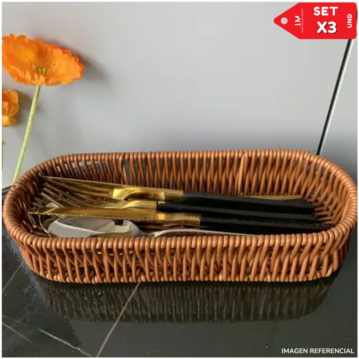 INSPIRA MARKET - Porta Cubiertos elegante Setx3