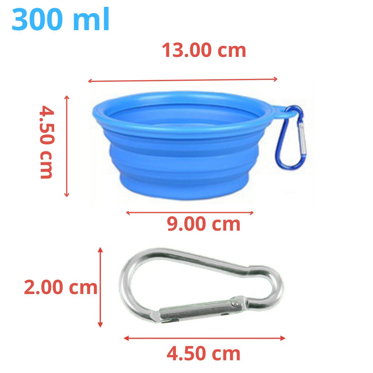 GENERICO - PLATO PORTATIL PLEGABLE PARA MASCOTA - CELESTE