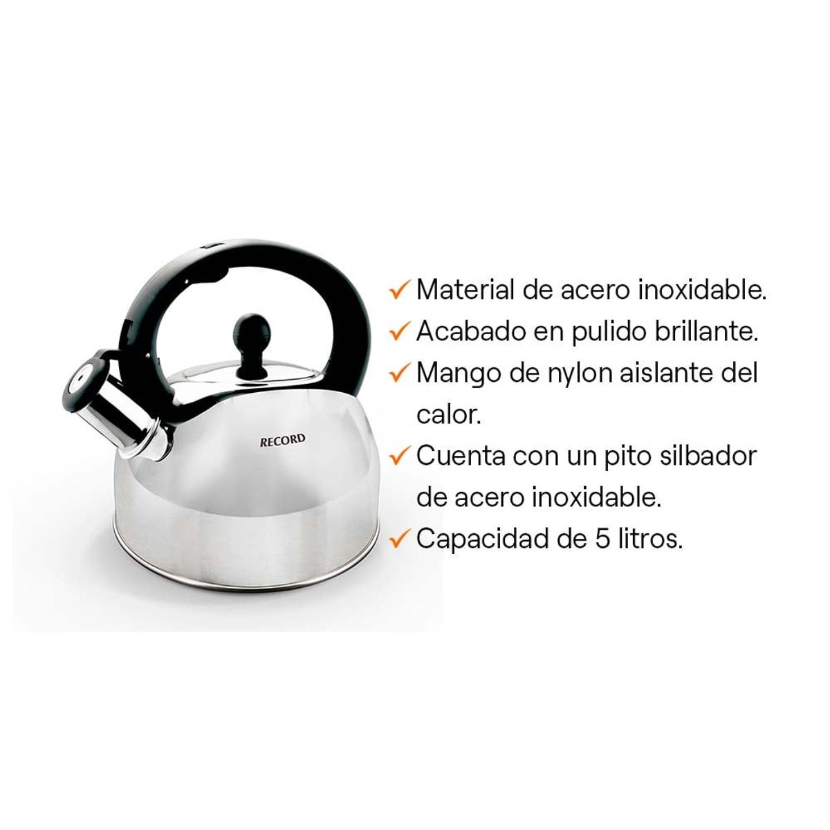 RECORD - Tetera Record de 5L Giulia Acero Inoxidable