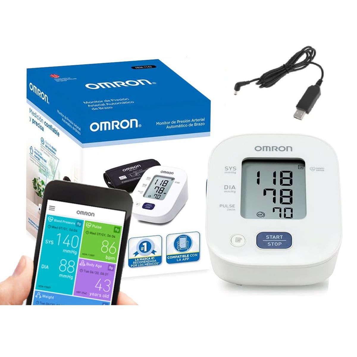 OMRON - TENSIOMETRO DE BRAZO OMRON 7142 USB SMART