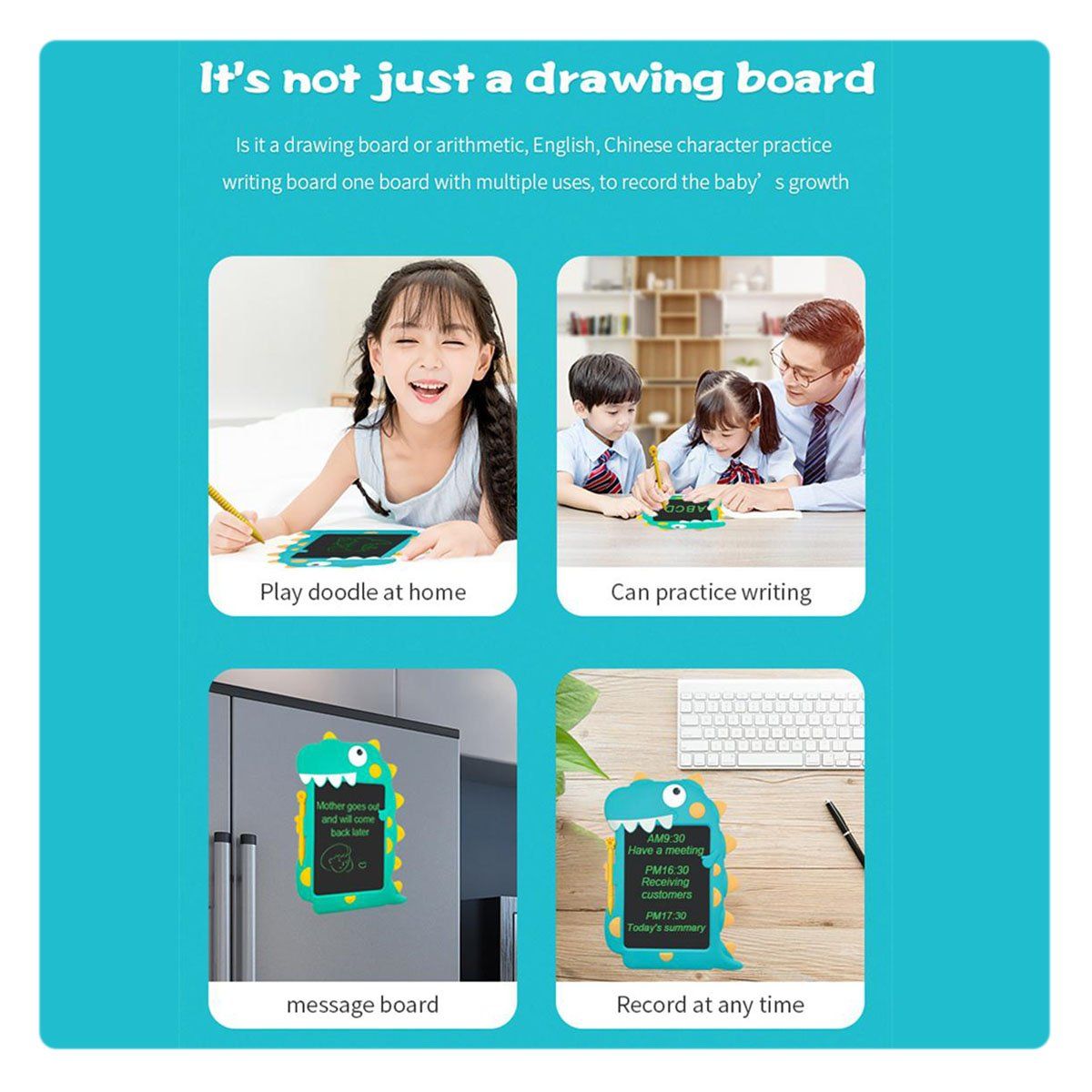 GENERICO - Tableta Pizarra Mágica Dibujo Con Lápiz 12 Diseño Dino