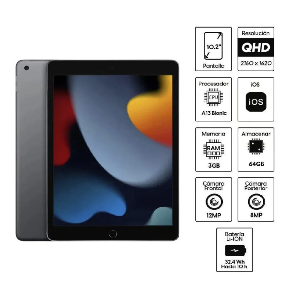 APPLE - Apple iPad 9 Generacion 64 GB Space Gray WIFI