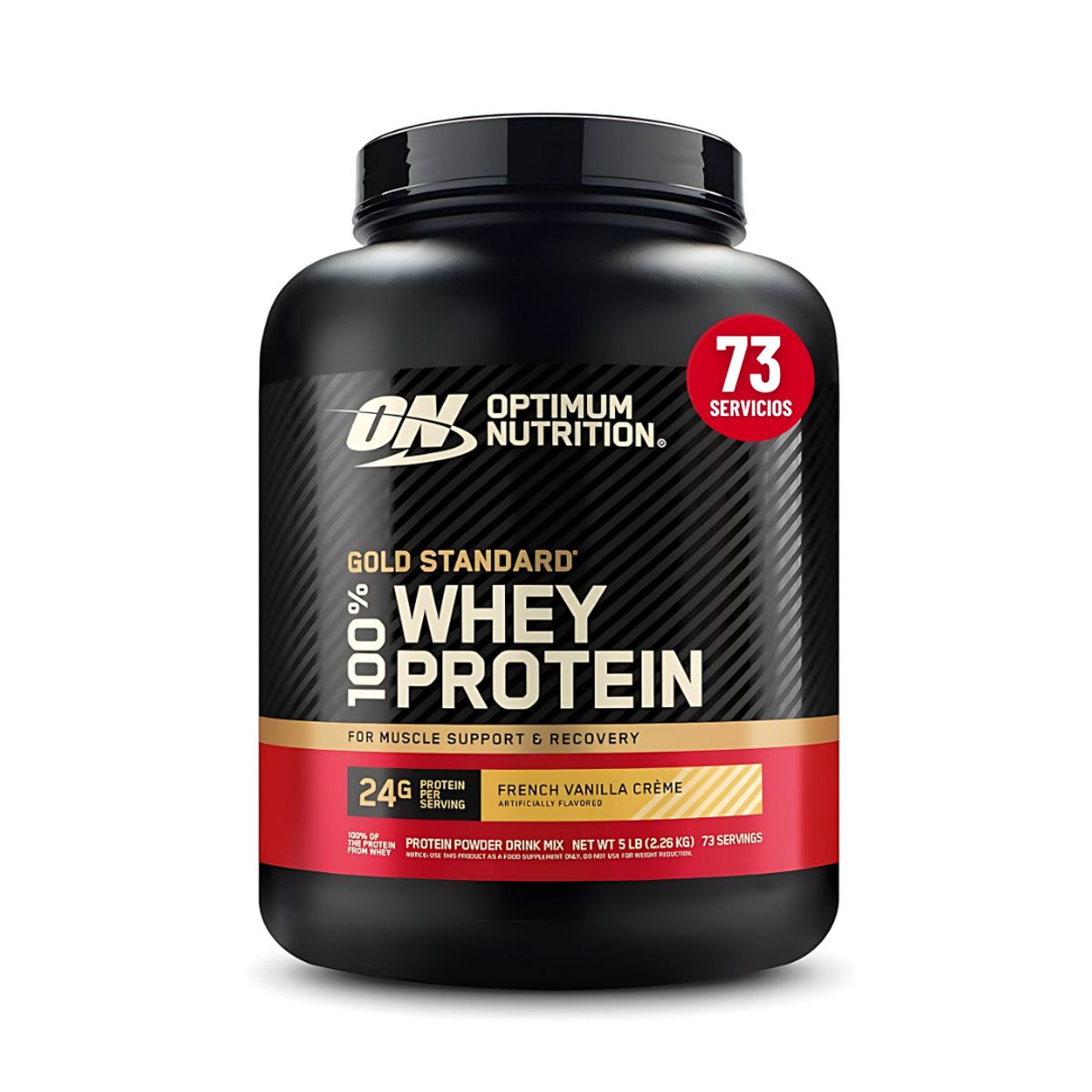 OPTIMUN NUTRITION - Gold Standard Whey 5 LB - Vainilla Ice Cream + Shaker