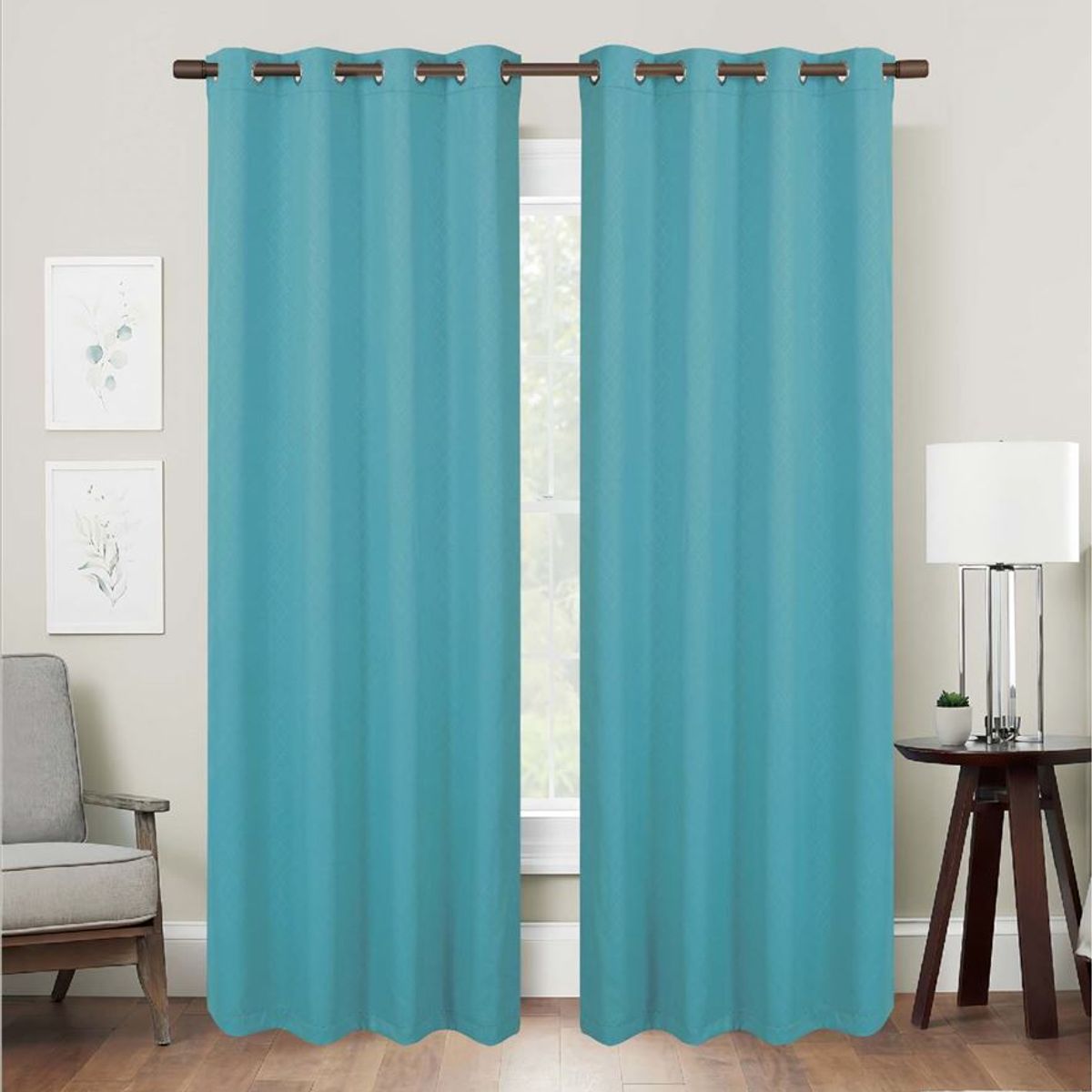 CASATEX - Set de Cortinas JACQUARD Blackout Alto Relieve Brillo 140x220cm x 2