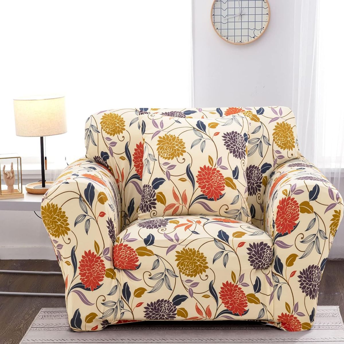 GENERICO - Funda Para Muebles De 1 asiento - Crema Floral