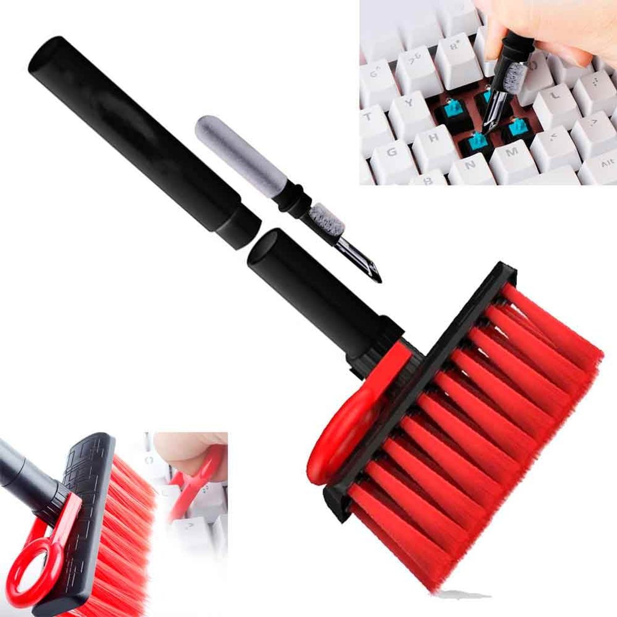 VARIOS - Kit Cepillo de Limpieza de Teclado 4 en 1 Multifunción