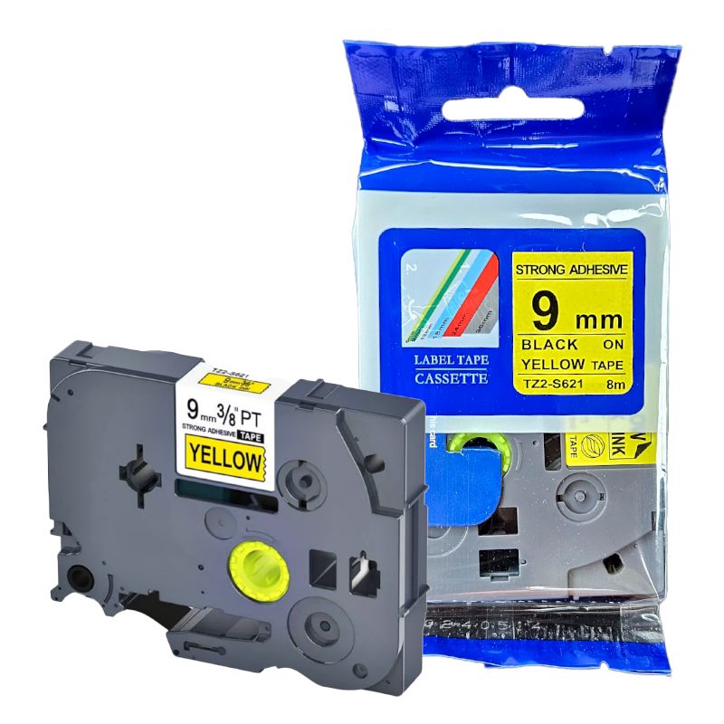 BROTHER - CINTA BROTHER COMPATIBLE TZ2-S621 LETRA NEGRO SOBRE AMARILLO