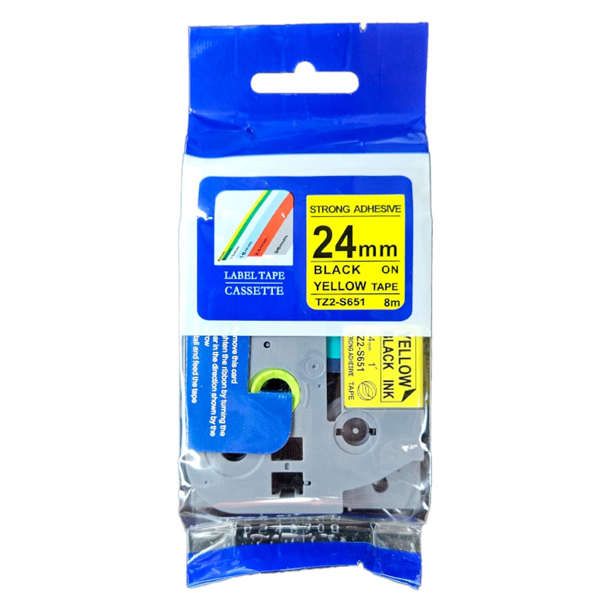 BROTHER - CINTA BROTHER COMPATIBLE TZ2-S651 LETRA NEGRO SOBRE AMARILLO