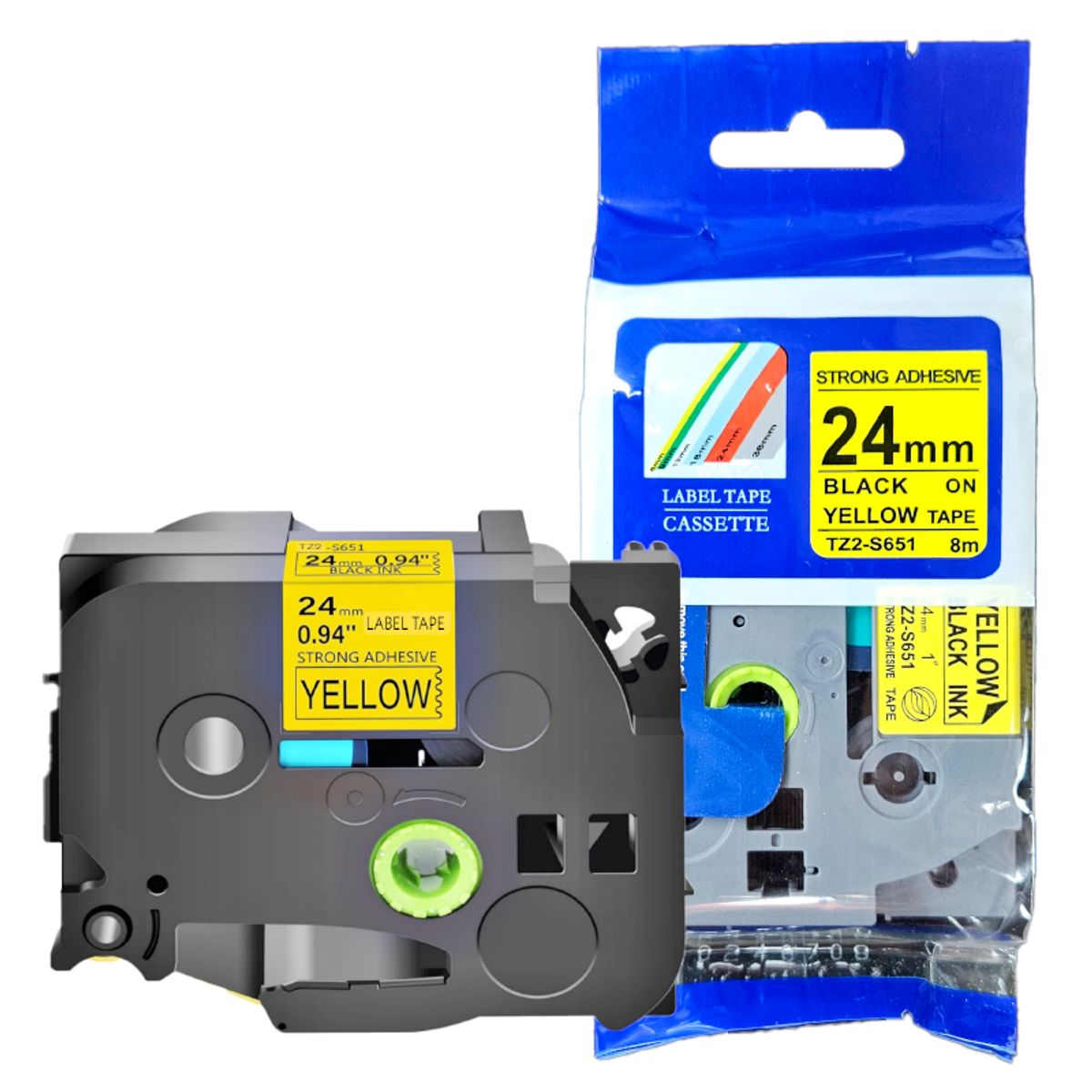 BROTHER - CINTA BROTHER COMPATIBLE TZ2-S651 LETRA NEGRO SOBRE AMARILLO