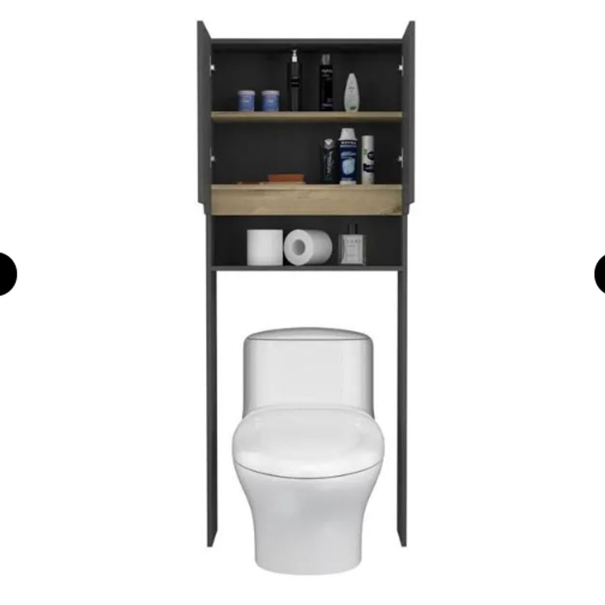 NACION MUEBLES - MUEBLE ORGANIZADOR PARA BAÑO KAT COLOR PLOMO