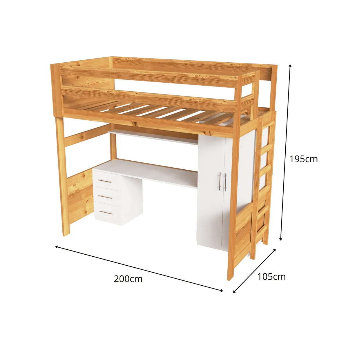 MUEBLES MACRUMO - Camarote de Pino + Escritorio Polaris