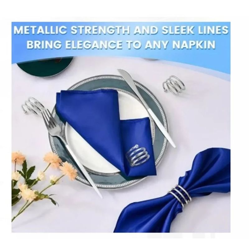 GENERICO - AROS DE SERVILLETAS  PLATEADO 4 UN .DE CALIDAD