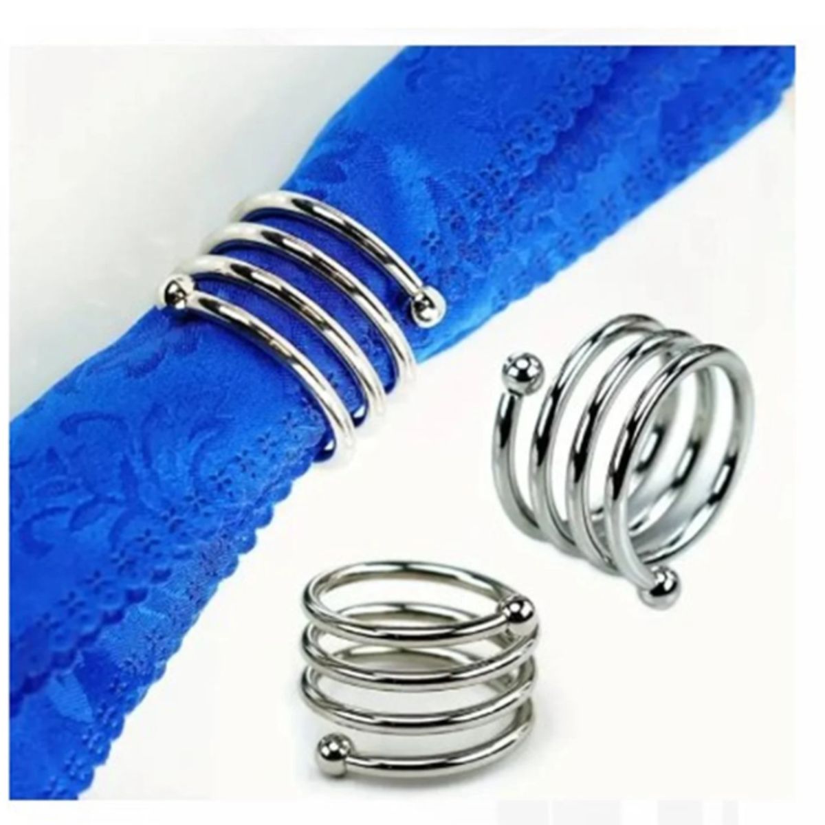 GENERICO - AROS DE SERVILLETAS  PLATEADO 4 UN .DE CALIDAD