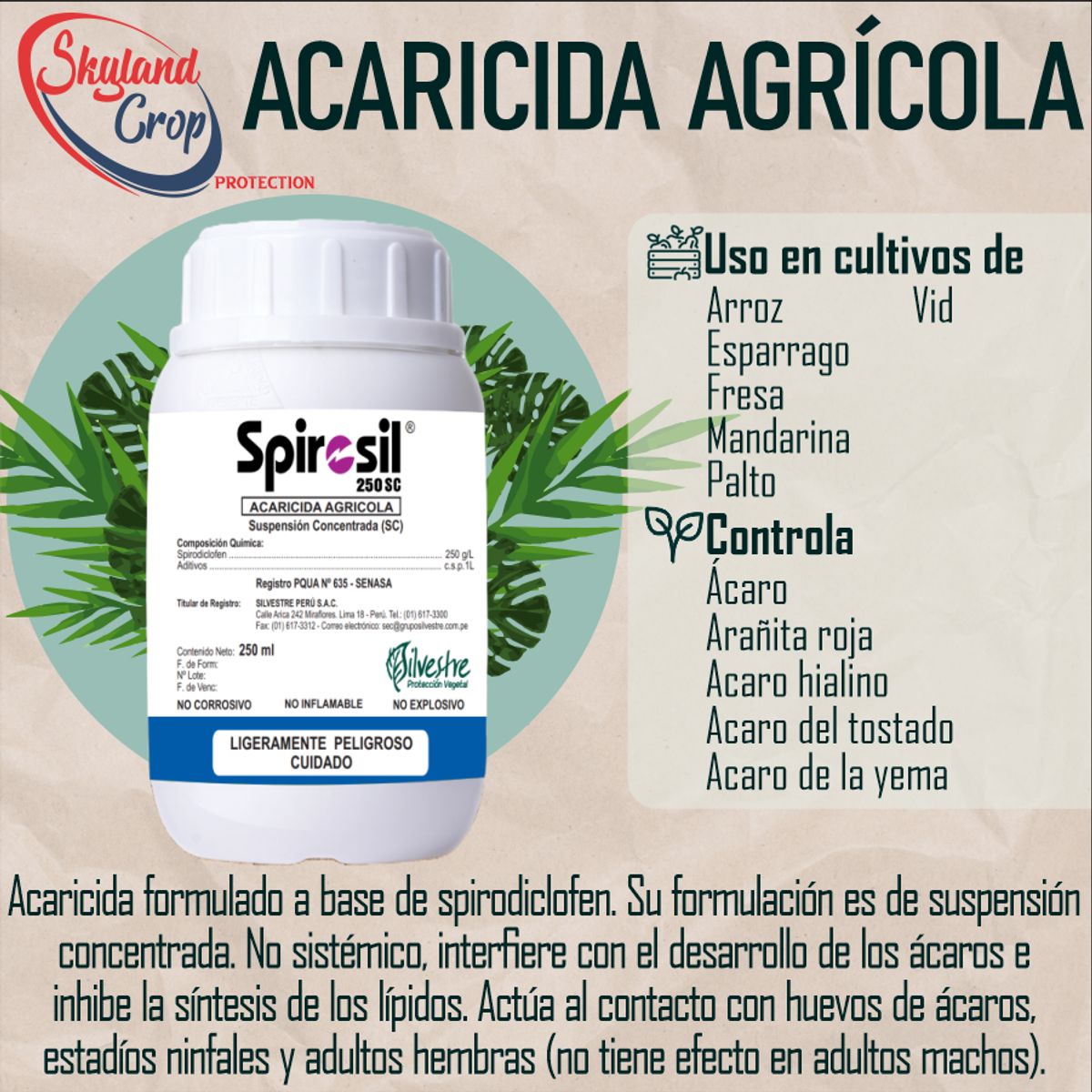 GENERICO - SPIROSIL 250SC 250mL INSECTICIDA AGRÍCOLA
