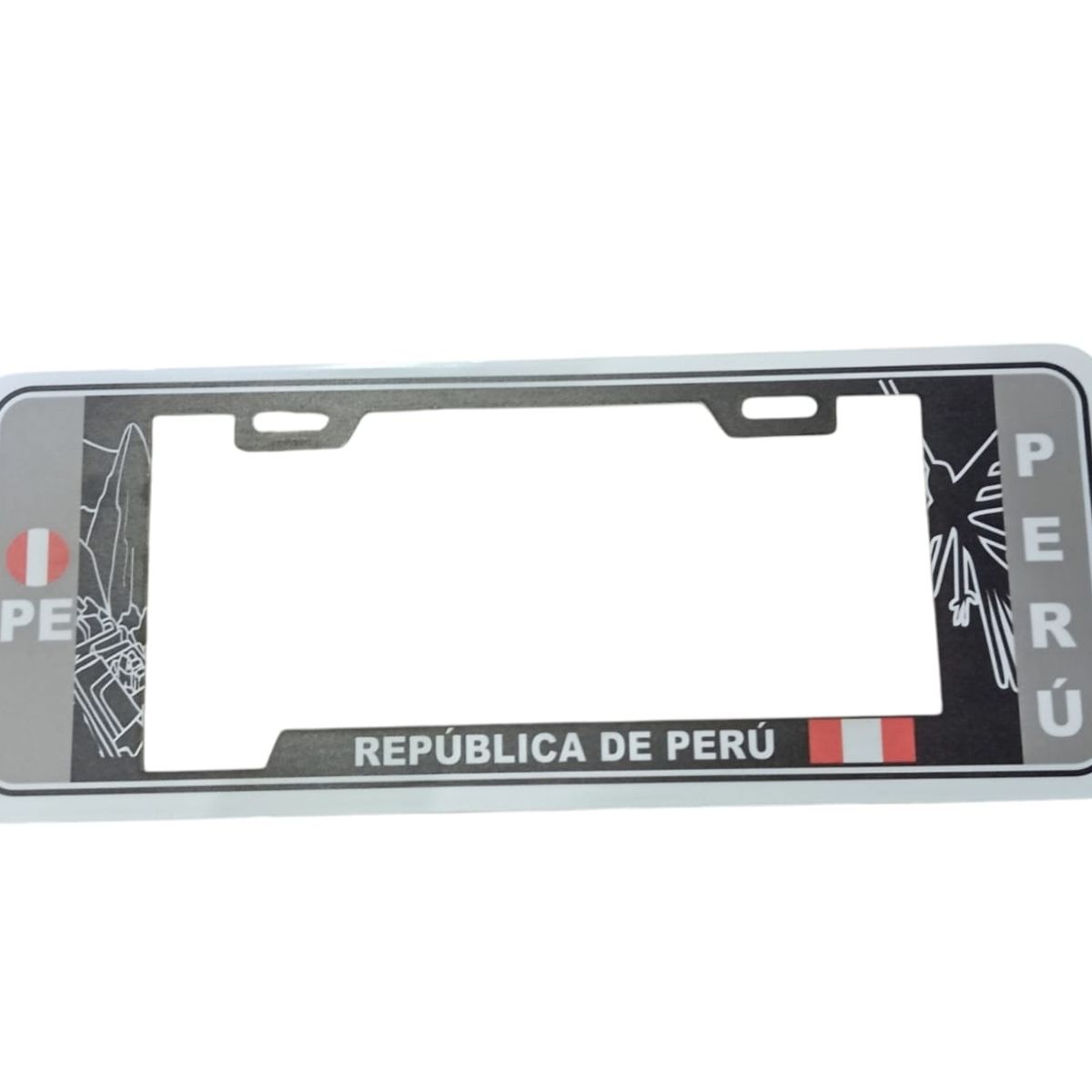 GENERICO - Portaplaca modelo europeo con diseño peruano