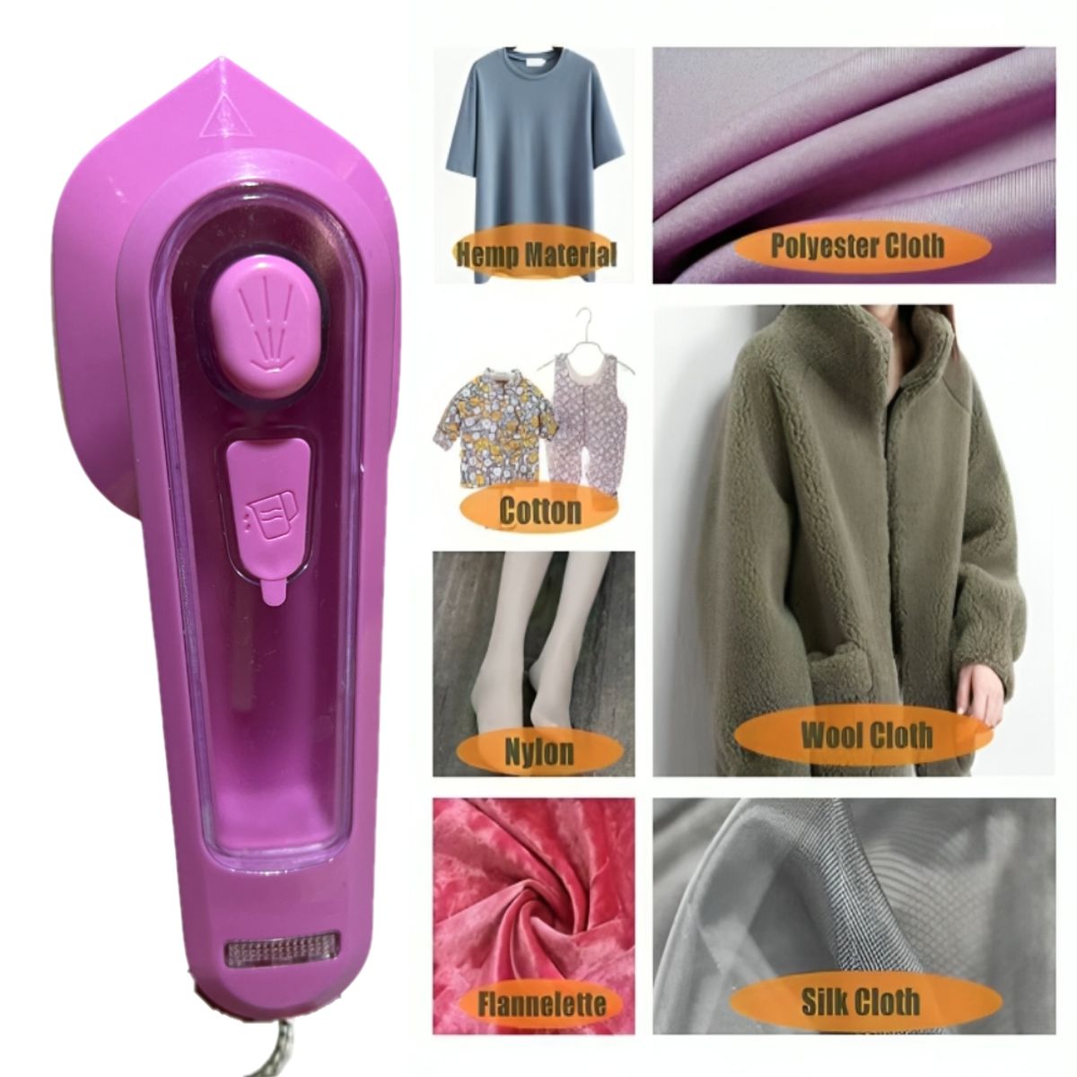 GENERICO - Plancha Fucsia Mini De Vapor Portátil Planchado En Seco Y Húmedo