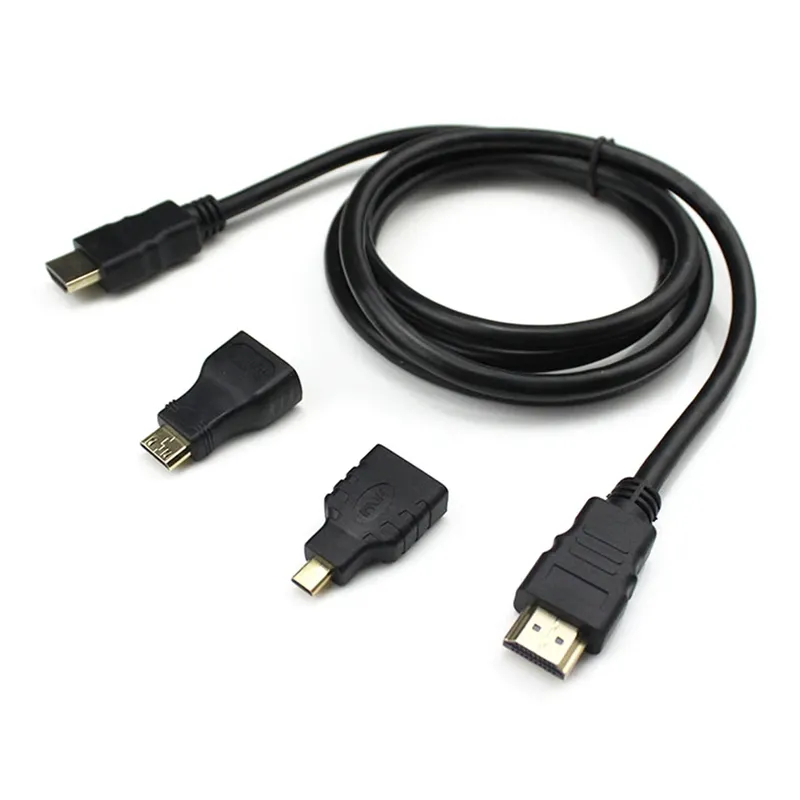 GENERICO - Cable Hdmi Full Hd Adaptador Mini y Micro Hdmi 3 en 1