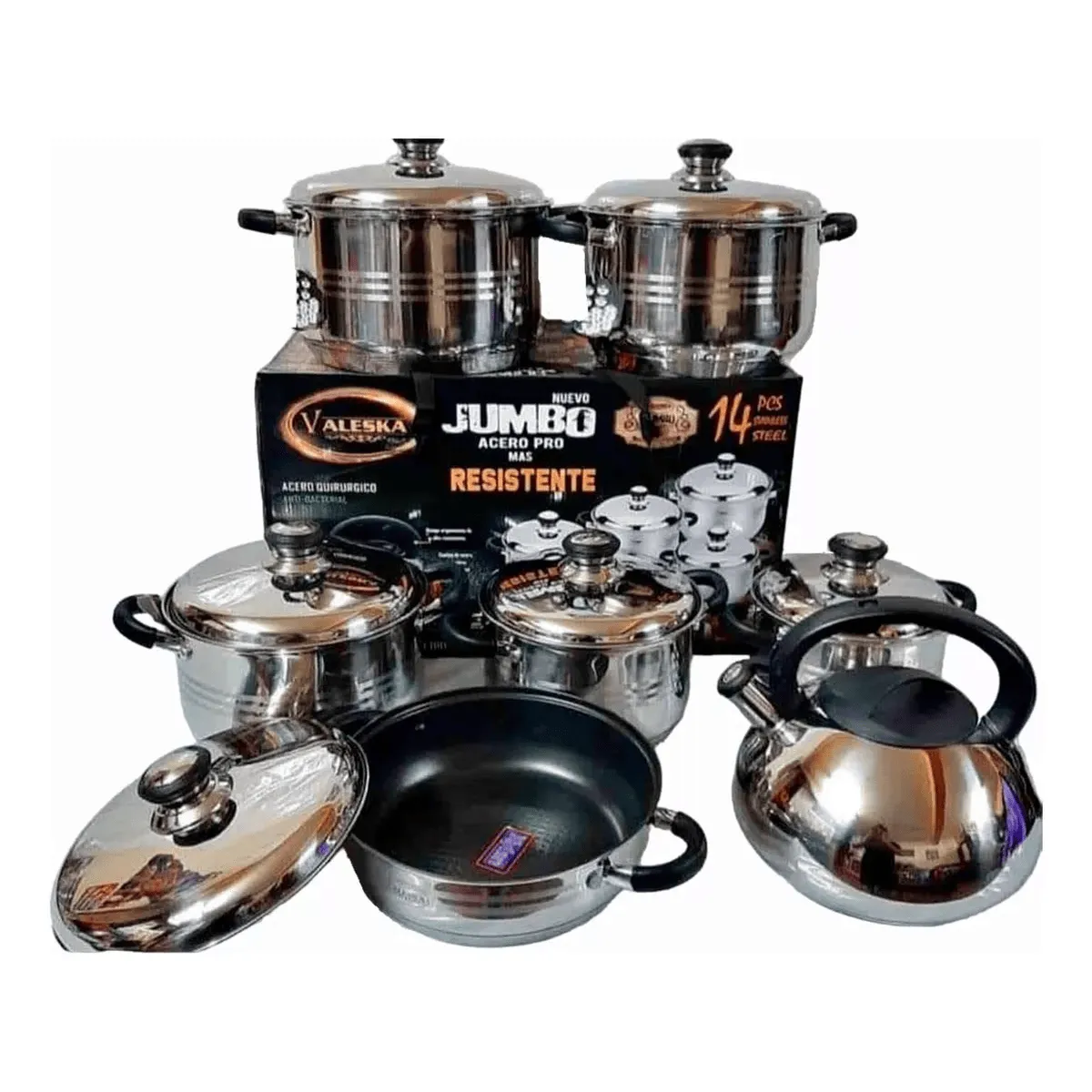 VALESKA - SET DE 14 PIEZAS ACERO INOXIDABLE VALESKA