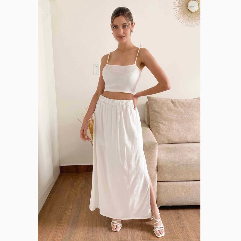 URPI DREAMS - Maxifalda mujer falda larga blanca