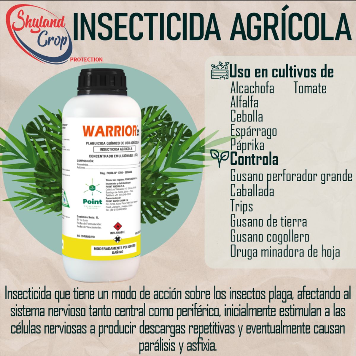 GENERICO - WARRIOR 50EC 1L INSECTICIDA  AGRÍCOLA