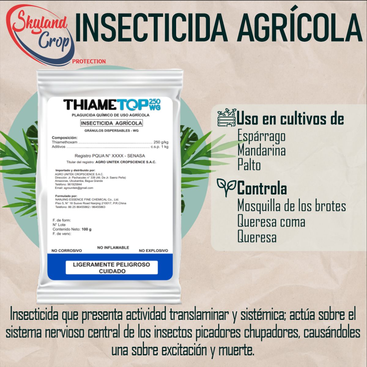 GENERICO - THIAMETOP 250WG 100gr INSECTICIDA AGRÍCOLA