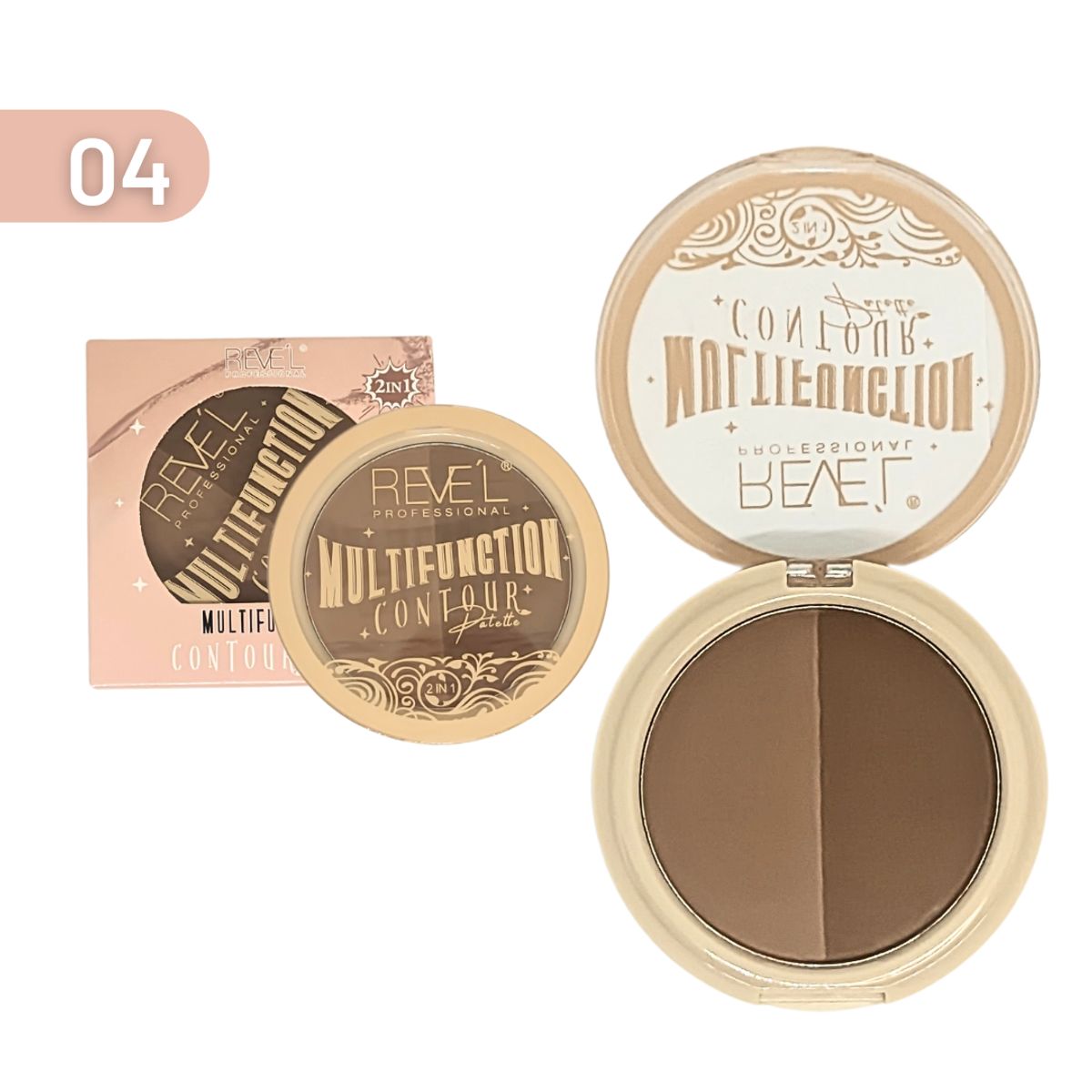 REVEL - Contorno Duo en polvo compacto Matte 4 tonos - TONO 4