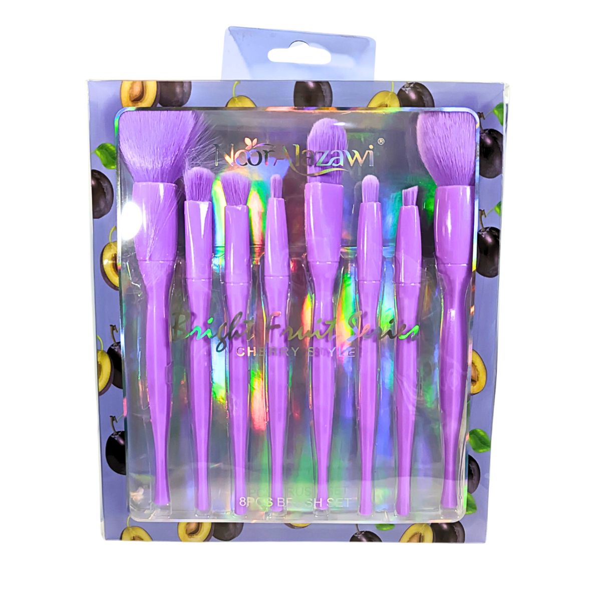 GENERICO - Juego de 8 Brochas rostro y ojos LILA