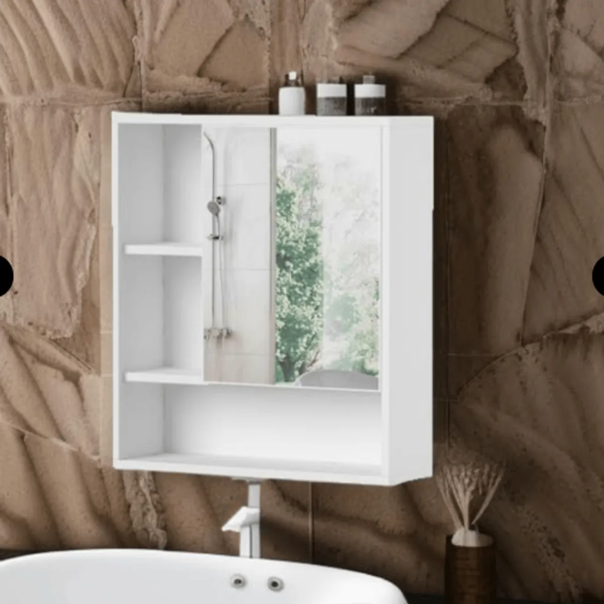 NACION MUEBLES - Gabinete Organizador para baño clasico blanco