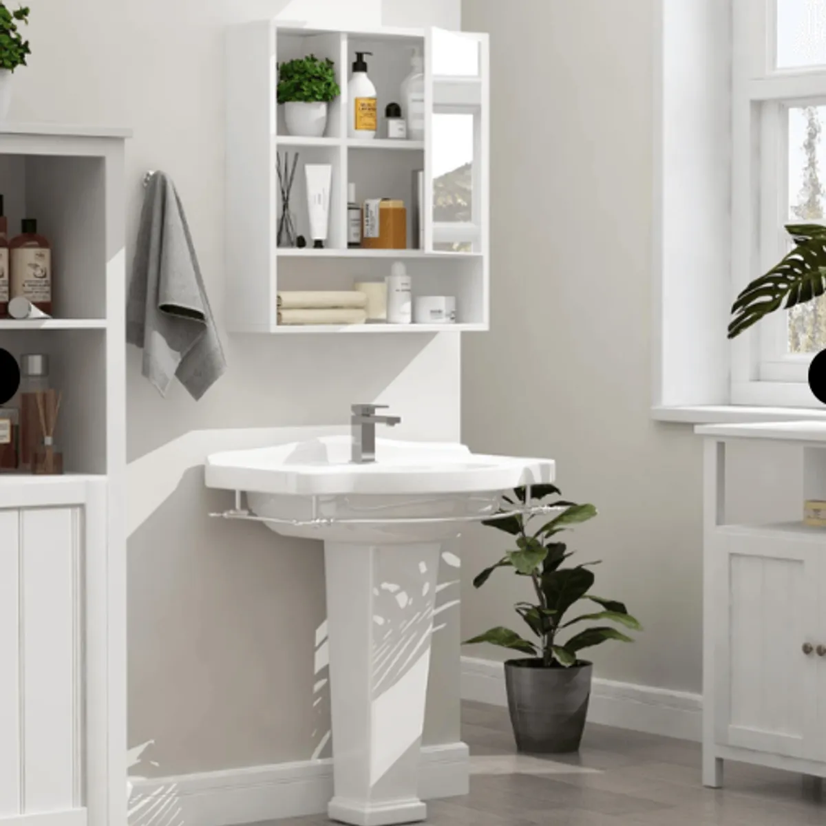 NACION MUEBLES - Gabinete Organizador para baño clasico blanco