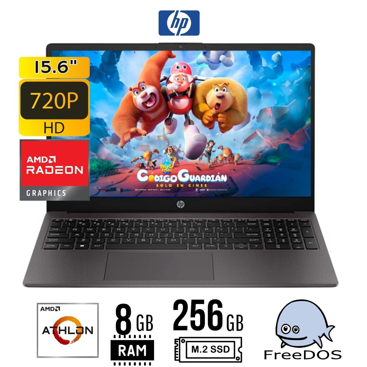 HP - Laptop  HP 255 G10 ATHLON 7120U 15,6" HD  8GB  256GB SSD  FREEDOS
