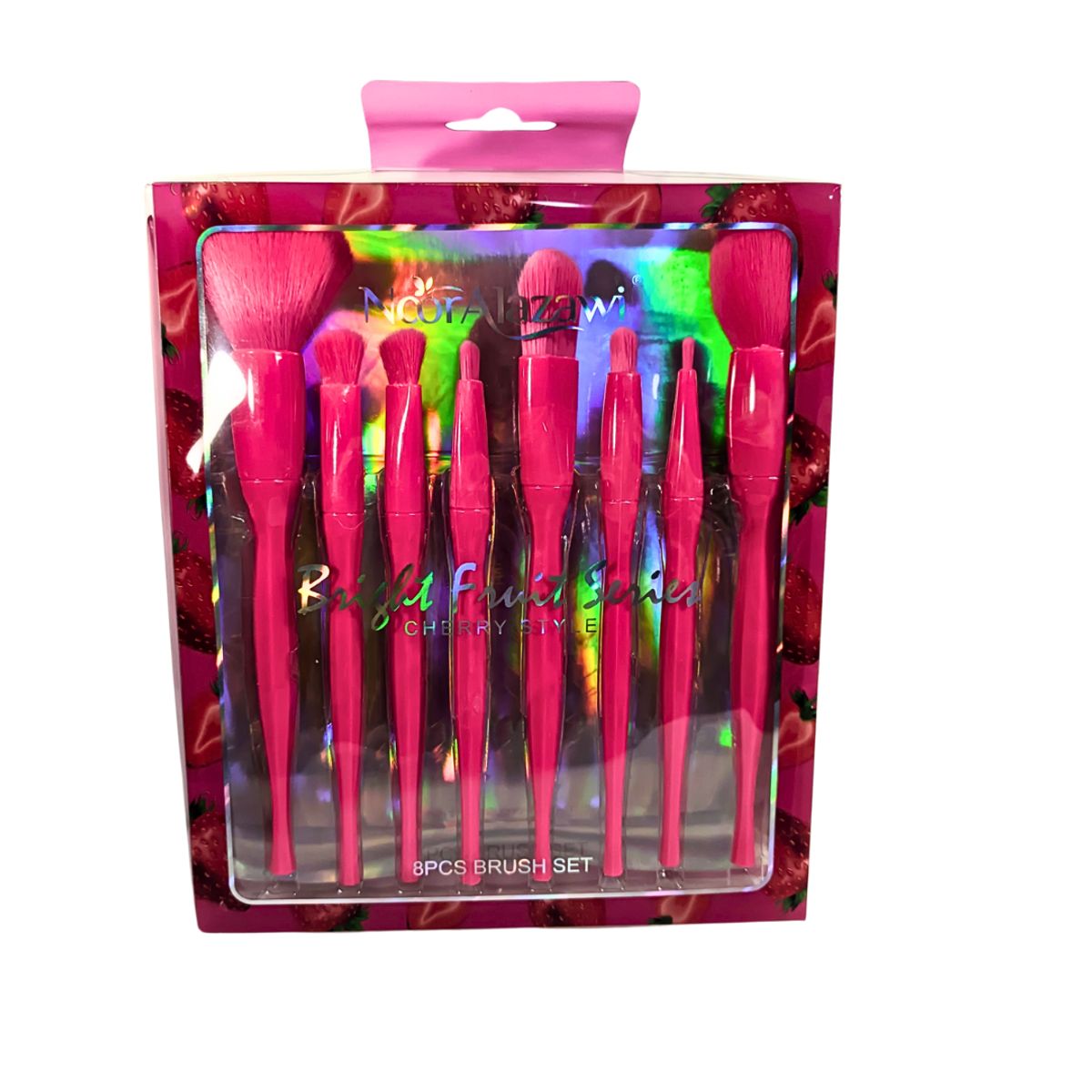 GENERICO - Juego de 8 Brochas rostro y ojos FUCSIA