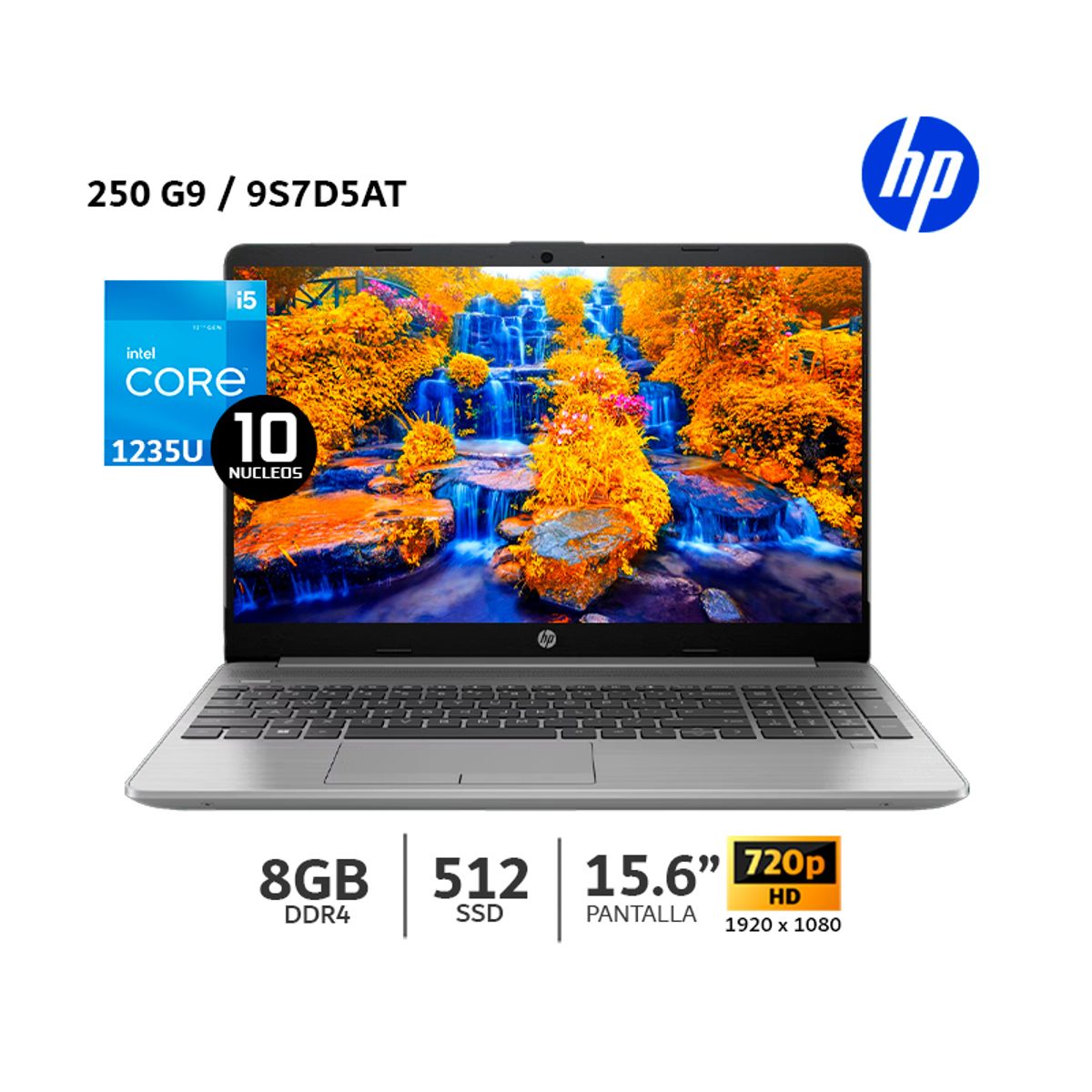 HP - Laptop HP 250 G9 15.6” HD/ Core i5 1235U/ 8Gb Ram DDR4/ 512Gb SSD / Windows/ 9S7D5AT